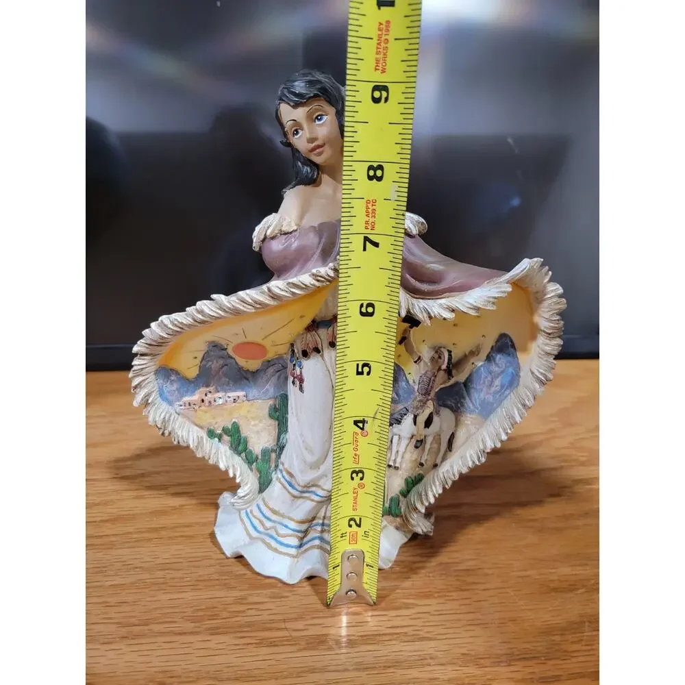 Native American light up Indian WOMAN Statue Resin vtg Western - Picture 10 of 12